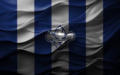 4k, trois rivieres lions logotyp, blå vit 3d bakgrund, trois rivieres lions emblem, echl, amerikanskt hockeylag, trois rivieres lions flagga, 3d struktur, trois rivieres lions, hockey, usa