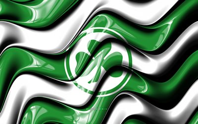 SpVgg Greuther Furth 3D logo, 4k, green white 3D waves, 2 Bundesliga, football, SpVgg Greuther Furth flag, creative, SpVgg Greuther Furth logo, SpVgg Greuther Furth, german football club, soccer, Greuther Furth FC