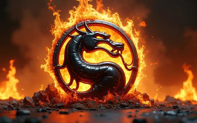 4k, logotipo de pedra de mortal kombat, escuridão, chamas de fogo, logotipo mk, logotipo do mortal kombat 3d, bokeh, arte criativa, logotipo do mortal kombat, obra de arte, mortal kombat