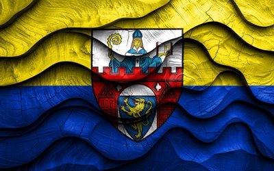 4k, Siegen flag, cities of Germany, wooden 3D waves flags, Day of Siegen, flag of Siegen, Germany, Siegen wooden flag, German cities, Siegen