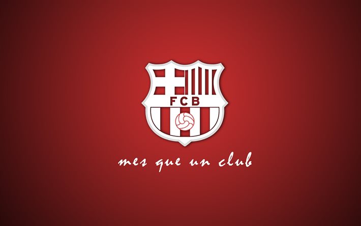 FC Barcelona, amblemi, kırmızı arka plan, logo