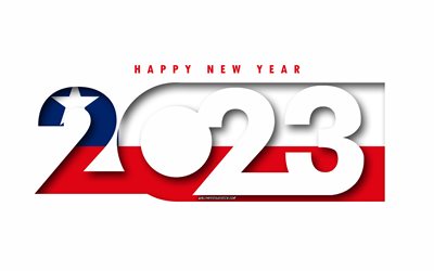 नया साल मुबारक हो 2023 चिली, सफेद पृष्ठभूमि, चिली, न्यूनतम कला, 2023 चिली अवधारणाएँ, चिली 2023, 2023 चिली पृष्ठभूमि, 2023 नया साल मुबारक हो चिली
