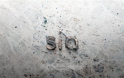 شعار حجر siacoin, 4k, الحجر الخلفية, شعار siacoin 3d, العملات الرقمية, خلاق, شعار siacoin, فن الجرونج, سياكون
