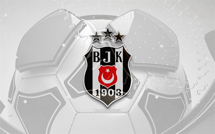 besiktas kiiltävä logo, 4k, valkoinen jalkapallo tausta, super lig, jalkapallo, turkkilainen jalkapalloseura, besiktas 3d logo, besiktasin tunnus, besiktas fc, bjk, urheilun logo, besiktas jk