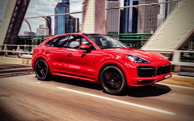 Porsche Cayenne GTS Coupe, 4k, highway, 2022 cars, HDR, luxury cars, Red Porsche Cayenne GTS Coupe, AU-spec, 2022 Porsche Cayenne GTS Coupe, german cars, Porsche