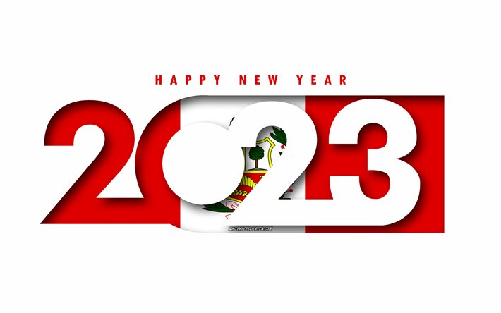 feliz año nuevo 2023 perú, fondo blanco, perú, arte mínimo, conceptos perú 2023, perú 2023, fondo perú 2023, 2023 feliz año nuevo perú