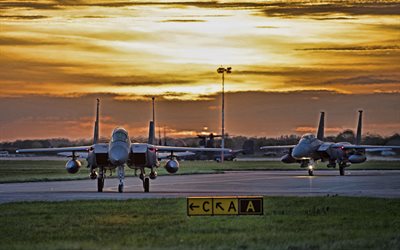 맥도넬 더글러스 f 15e 스트라이크 이글, 미국 전투기, 비행장, f 15, 미 공군, 전투 항공, 군용 항공기, 맥도넬 더글라스