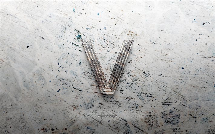 شعار wayv حجر, 4k, الحجر الخلفية, شعار wayv 3d, العلامات التجارية, خلاق, شعار wayv, فن الجرونج, وايف