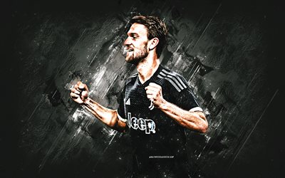 Daniele Rugani, Juventus FC, Italian football player, white stone background, Serie A, Italy, football, Juve