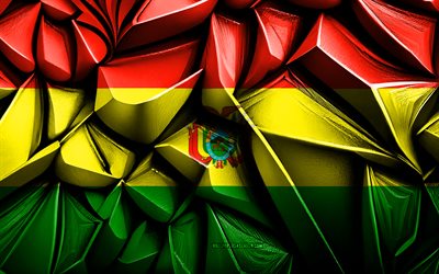 bandera de bolivia, 4k, textura creativa 3d, blanda bolivia 3d, sootn america, arte 3d, bolivia
