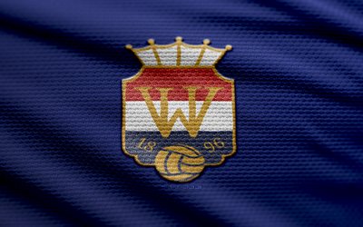 logotipo de tela de willem ii, 4k, fondo de tela azul, eredivisie, bokeh, fútbol, logotipo de willem ii, fútbol americano, willem ii emblema, willem ii fc, club de fútbol holandés, willem ii