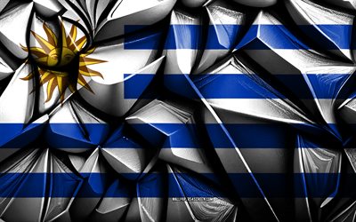 Flag of Uruguay, 4k, 3d creative texture, Uruguay 3d flag, Sootn America, Uruguay flag, 3d art, Uruguay