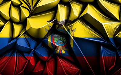 Flag of Ecuador, 4k, 3d creative texture, Ecuador 3d flag, South America, Ecuador flag, 3d art, Ecuador