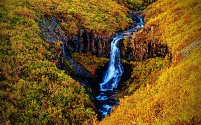skaftafell, 4k, herbst, wald, vatnajokull  nationalpark, wasserfälle, hdr, schöne natur, island, herbstlandschaften