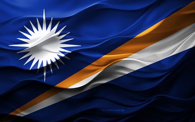 4k, bandeira das ilhas marshall, países da oceania, bandeira das ilhas marshall 3d, oceânia, textura 3d, dia das ilhas marshall, símbolos nacionais, 3d art, ilhas marshall