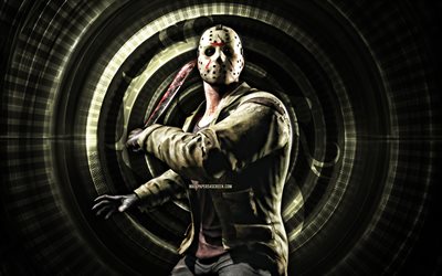 Acuchillador, 4k, green spiral background, Mortal Kombat Mobile, creative, Mortal Kombat, Acuchillador MK Mobile, Mortal Kombat characters