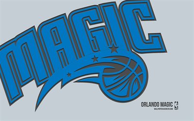 orlando magic logosu, 4k, beyaz arka plan, karbon sanatı, orlando sihirli amblemi, amerikan basketbol kulübü, nba, amerika, orlando magic, basketbol