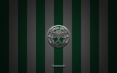 logo melaka united fc, team di calcio malesi, malesia super league, background di carbonio bianco verde, emblema di melaka united fc, calcio, melaka united fc, malaysia, melaka united