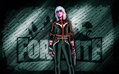 Scarlet Blackout Harlowe Fortnite, 4k, gray diagonal background, grunge art, Fortnite, artwork, Scarlet Blackout Harlowe Skin, Fortnite characters, Scarlet Blackout Harlowe, Fortnite Scarlet Blackout Harlowe Skin