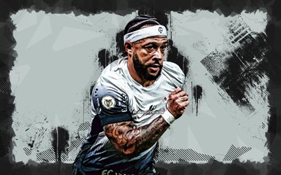 4k, memphis depay, sfondo di grunge bianco, corinzi fc, serie brasiliana a, calciatori olandesi, memphis depay 4k, calcio, corinzi, sc corinthians paulista, memphis depay corinthians