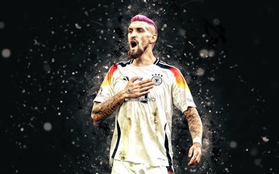 ロバート・アンドリッチ, 4k, 白いネオンライト, ドイツナショナルフットボールチーム, ドイツのサッカー選手, ロバート・アンドリッチ4k, フットボール, サッカー, ナショナルチーム, ロバート・アンドリッチ・ドイツチーム