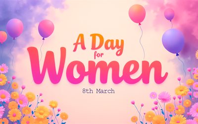 felice 8 marzo, un giorno per le donne, 4k, arte astratta, buon giorno delle donne, 8 cifre in mano, sfondi rosa, modello di 8 marzo, tulipani, giornata internazionale delle donne, 8 marzo cartolina di auguri, 8 marzo