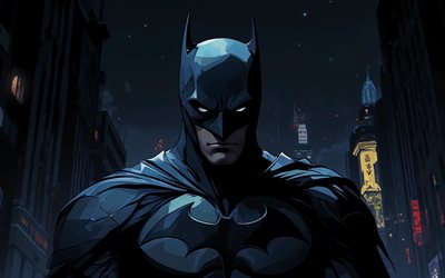 batman, 4k, gece, vektör sanatı, dc çizgi romanları, süper kahramanlar, sanat eseri, batman sanatı, hayran sanatı, yarasa adam 4k