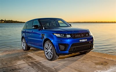 Land Rover, Range Rover, Sport, 2016, mavi, çapraz, Sahil
