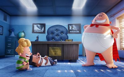 Captain Underpants, captain, Melvin Sneedly, 2017 movie, 3d-animation