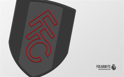 Fulham FC logo, 4k, white background, carbon art, Fulham FC emblem, English football club, Premier League, England, Fulham FC, football, Fulham, soccer