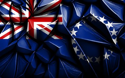 kocköar, 4k, 3d  kreativ struktur, cook islands 3d  flagga, oceanien, kocköar flagga, 3d  konst, koköar, oceaniens länder
