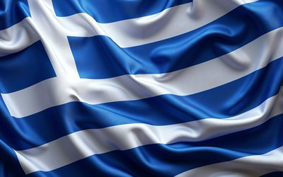 4k, griechenland flagge aus seide, gewellte stofffahnen, europäische länder, flagge griechenlands, europa, griechenland flagge aus stoff, griechische flagge, griechenland, tag von griechenland, griechische nationalsymbole, griechenland flagge