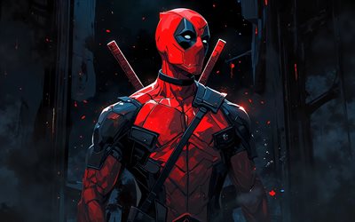 dead pool, 4k, fondo oscuro, superhéroes, cómics marvel, arte abstracto, arte deadpool, fan art, consorcio inactivo 4k