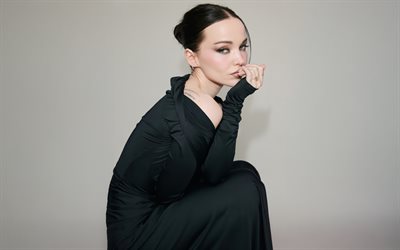 دوف كاميرون, 4k, فستان أسود, امرأة سمراء, ممثلة أمريكية, هوليوود, ملابس نسائية يوميا, دوف أوليفيا كاميرون, النجوم الامريكيه, نساء جميلات, دوف كاميرون التقطت الصور