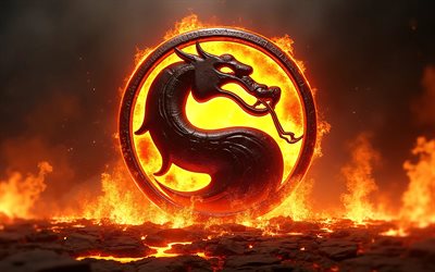 4k, Mortal Kombat metal logo, lava, fire flames, bokeh, darkness, orange glare, creative, MK logo, Mortal Kombat 3D logo, creative art, Mortal Kombat logo, artwork, Mortal Kombat