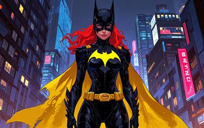 باتجيرل, 4k, comnightscape, فن كاريكاتير, الأبطال الخارقين, مارفيل كوميكس, عمل فني, فن باتجيرل, فن المعجبين, باتجيرل 4k