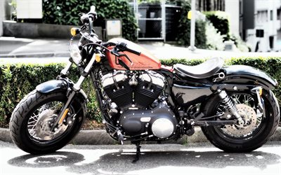 street, 2016, Harley-Davidson Sportster Iron 883, classic bikes, Harley-Davidson