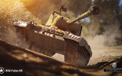 world of tanks, m46 patton kr, jogos online, tanques, wot