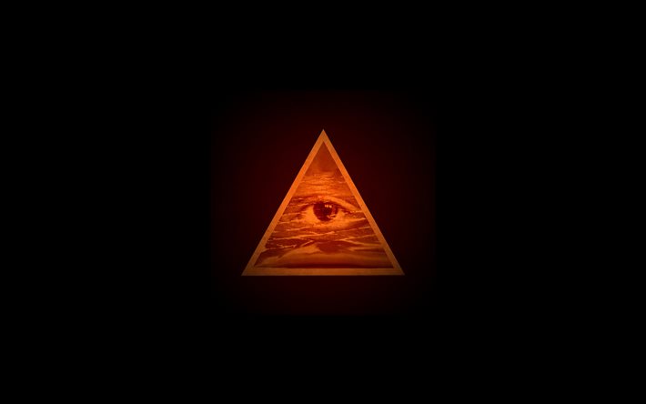 triângulo, pirâmide, olho, criatividade