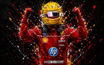lewis hamilton, scuderia ferrari, brittiläinen kilpa ajaja, maaliroisketaidetta, f1, formula yksi, lewis carl hamilton, scuderia ferrari hp, formula 1, lewis hamiltonin taide
