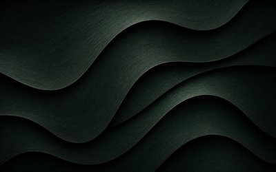 Stylish wavy wooden background, 4k, dark green wooden texture, 3D wooden waves background, stylish wooden texture, wooden dark green background, wavy textures, wood texture