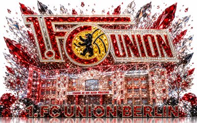 fc union berlin  logo, 4k, saksan jalkapalloseura, fc union berlin, kristalli taidetta, fc union berlin  tunnus, stadion an der alten försterei, berliini, saksa, jalkapallo, bundesliiga, 1 fc union berlin, union berlin