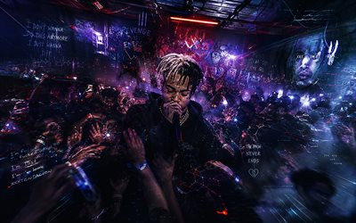4k, XXXTentacion, night party, fans, wings, music stars, Jahseh Dwayne Ricardo Onfroy, american rapper, concert, XXXTentacion art, american celebrity, XXXTentacion 4K