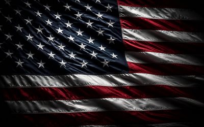 abd ipek bayrağı, 4k, karanlık, kumaş dalgalı bayraklar, abd bayrağı, abd 3d bayrağı, amerikan bayrağı, amerika, abd günü, abd ulusal sembolleri