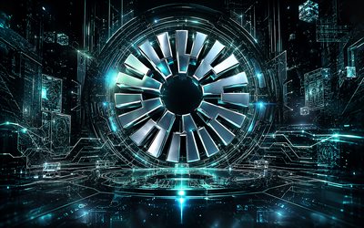 Mantle 3D logo, 4k, blue futuristic background, cryptocurrencies, Mantle futuristic logo, brands, Mantle cryptocurrency, blockchain, Mantle logo, Mantle