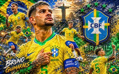 برونو غيمارايش, شعار منتخب البرازيل لكرة القدم, 4k, برونو جيمارايش البرازيل, خلفية الحجر, منتخب البرازيل لكرة القدم, فن جدارية, كرة القدم, البرازيل, برونو جيمارايش منتخب البرازيل لكرة القدم