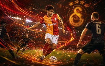 gabriel sara, galatasaray sk, fanitaidetta, kastanjanruskea abstrakti digitaalinen tausta, gabriel sara galatasaray sk, luovaa taidetta, galatasaray sk logo, gabriel sara galatasaray, jalkapallo, galatasaray