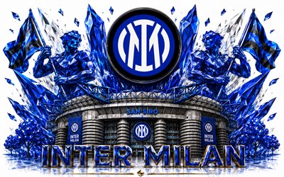 Inter Milan logo, 4k, Italian football club, Inter Milan, crystal art, Inter Milan emblem, San Siro, FC Internazionale, Italy, football, Serie A, FC Internazionale logo, Internazionale, Stadio Giuseppe Meazza