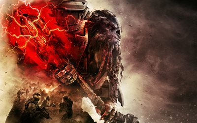 Halo Wars 2, 2017, guerrero, los soldados, la estrategia, el cartel