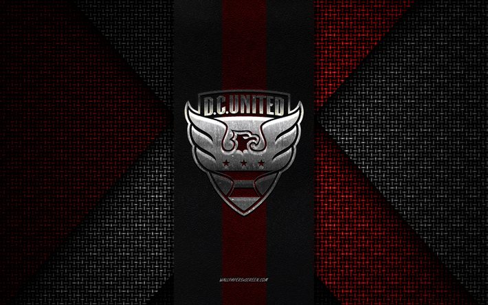 DC United, MLS, red knitted texture, DC United logo, American soccer club, DC United emblem, soccer, Washington, USA
